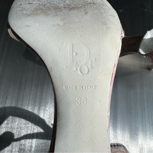 Dior Vintage Oblique Bow Tie Heels Pink 36 - Picture 5 of 7